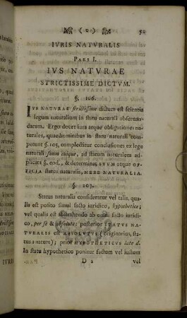 Iuris Naturalis Pars I. Ius Naturae Strictissime Dictum.