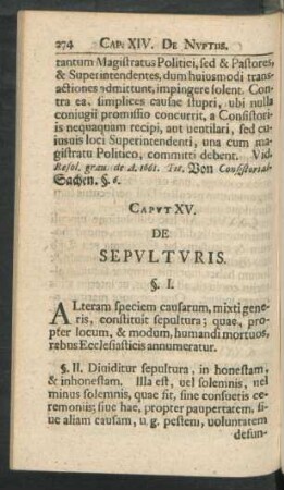 Caput XV. De Sepulturis