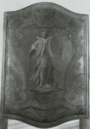 Stuhl mit Komödienfigur