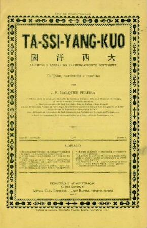 Serie II, Volume III, No. 1