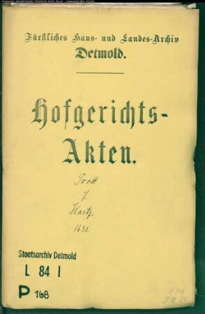 Prott, Hermann zu Lemgo gegen Konrad Hartz zu Herford - Erbschaft