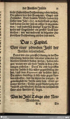 Das 2. Capitel. Von einer jedweden Insel der Antillen insonderheit