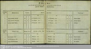 VII. Schema zu den alljährlich einzureichenden Zins-Rest-Tabellen