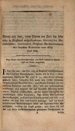 Sammlung astronomischer Abhandlungen, Beobachtungen und Nachrichten. 1, 1. 1793