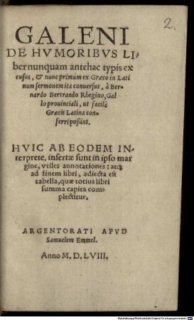 De humoribus liber