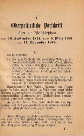 Anweisung zur Vornahme der Fleischbeschau im Regierungs-Bezirke Unterfranken und Aschaffenburg