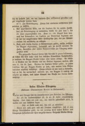 X. Ueber Wiesen-Düngung