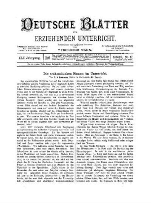 Die erdkundlichen Namen im Unterricht