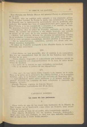 Capítulo noveno. - La caza de las palomas.