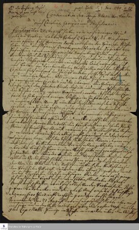 Reisetagebuch von Heinrich Melchior Mühlenberg.