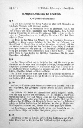 II. Abschnitt. Bebauung der Grundstücke (§ 8 - § 110)