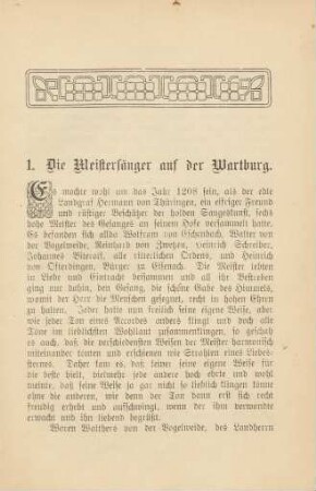 1. Die Meistersänger auf der Wartburg