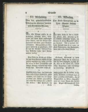 III. Abtheilung. Von den gemeinschaftlichen Pflichten der Kirchen-Juraten und Kirchspiels-Männer.