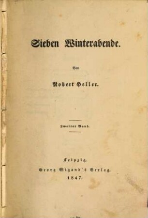 Sieben Winterabende, 2
