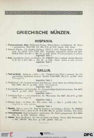 Griechische Münzen (Nr. 1-999)