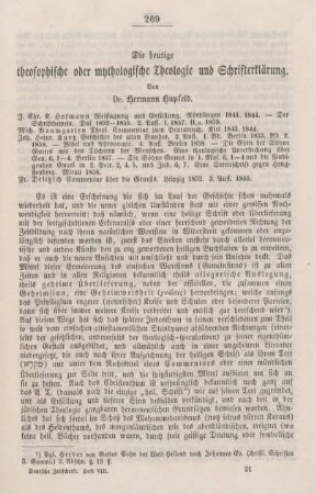 269-292 Die heutige theosophische oder mythologische Theologie und Schrifterklärung