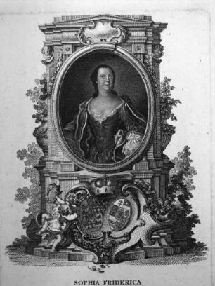 Hohenlohe-Bartenstein, Sophia Friderica, Fürstin zu, geb. Landgräfin von Hessen-Homburg (1714-1777). Breite 21,8 x Höhe 31,5 cm.