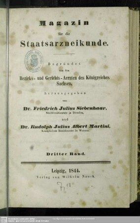 3.1844: Magazin für die Staatsarzneikunde