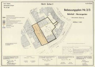 Bebauungsplan Nr. 2/3 Bahnhof - Herrengarten, 1. vereinfachte Änderung, Kreis Siegen, Gemarkung Siegen, Flur 27, 28
