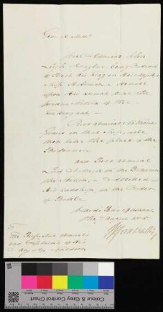 Allgemeines Memo zu Postenübernahme Vice Admiral John Leigh Douglas, Konteradmiral Thomas Graves und Konteradmiral Lord Northesk