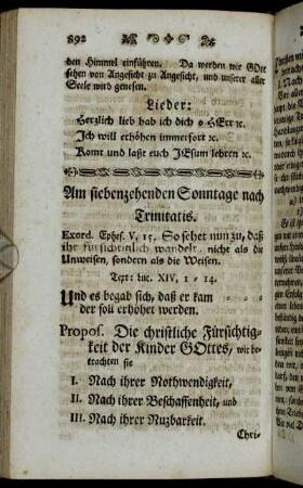 Am siebenzehenden Sonntage nach Trinitatis.