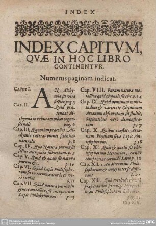 Index Capitum. quae in hoc Libro continentur.