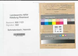 Entnazifizierung Heinrich Schmalenbach , geb. 09.09.1892 (Kaufmann)
