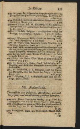 VII. Abtheilung