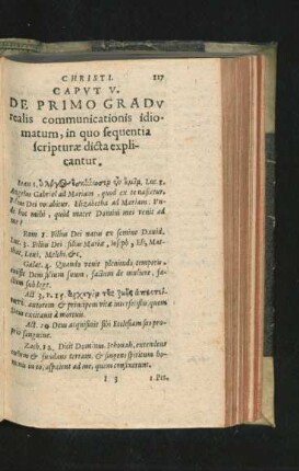Caput V. De Primo Gradu realis communicationis idiomatum, in quo sequentia scripturae dicta explicantur.