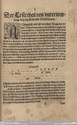 Der Erste theil von underweysung deß Circkels und Richtscheyts.