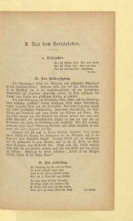B. Aus dem Berufsleben