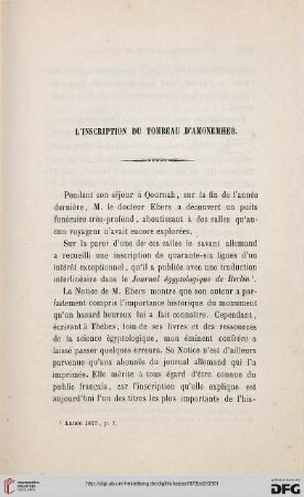 L’inscription du tombeau d’Amonemheb