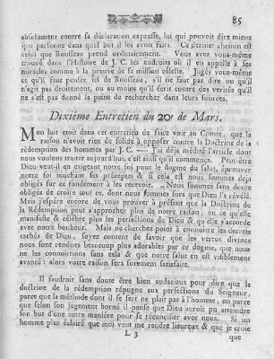 Dixiéme Entretien du 20e de Mars.