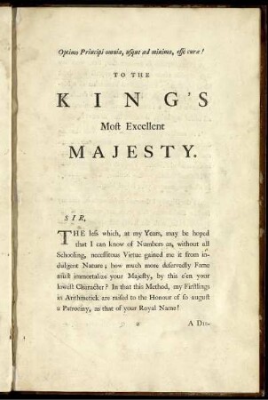 To the King's most Excellent Majesty.