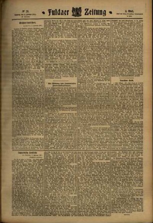 Zweite Ausgabe vom Samstag, den 04. Februar 1911.