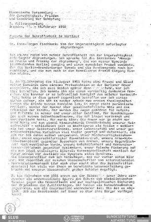 Von der Ungerechtigkeit auferlegter Abgrenzungen : Zeugnis der Betroffenheit im Wortlaut