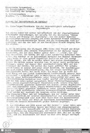 Von der Ungerechtigkeit auferlegter Abgrenzungen : Zeugnis der Betroffenheit im Wortlaut