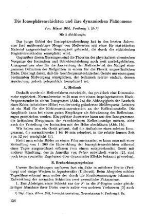 Die Ionosphärenschichten und ihre dynamischen Phänomene