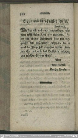 Neun und dreyßigster Brief