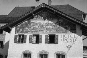 Seeshaupt: bemalte Giebelwand, Hotel Post