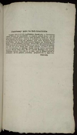 Verordnung, gegen die Zoll-Unterschleifen : Zweybrücken den 19. Junii 1760