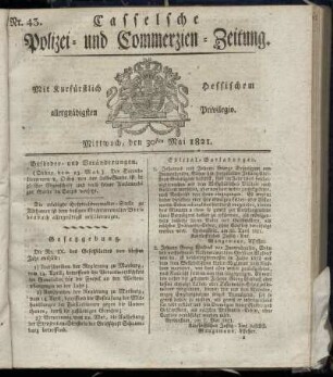 Nr. 43, Mittwoch den 30sten Mai. 1821