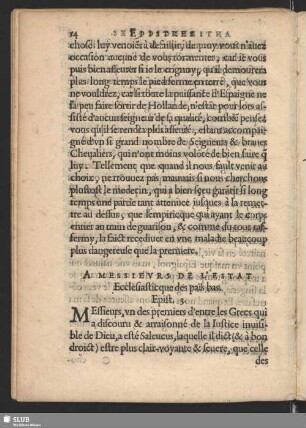 A Messieurs De L´Estat Ecclesiasticque des pais bas. Epist. 3. Response