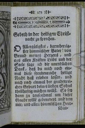 Gebeth in der heiligen Christnacht zu sprechen. - Gebeth bey der Krippe Christi.