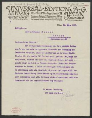 Brief an Ferruccio Busoni : 14.03.1917