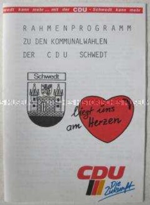 Programm der CDU der Stadt Schwedt zur Kommunalwahl 1990