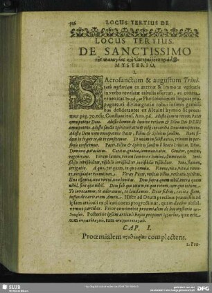 Locus Tertius. De Sanctissimo tēs panagias kai