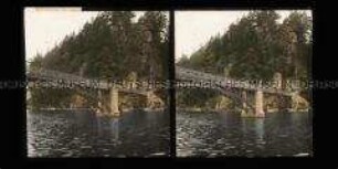 Brücke über den Bober am Turmstein, bei Hirschberg im Riesengebirge