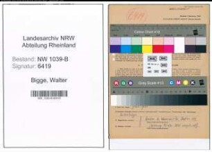 Entnazifizierung Walter Bigge , geb. 23.06.1912 (Zollbeamter)
