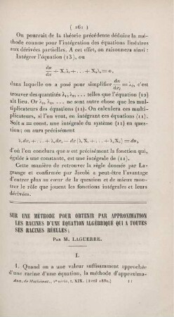 Sur une méthode pour obtenir par approximation les racines d'une équation algébrique qui a toutes ses racines réelles.